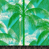 Image of Poolside Too Palms Tropic quilting cotton fabric by Ruby Star Society for Moda Fabrics. Features trees on a green and blue background. Cute Little Fabric Shop.