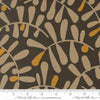 Image of Mira Calm Onyx quilting cotton fabric by Zen Chic for Moda Fabrics. Features leaves on a brown background. Cute Little Fabric Shop.
