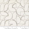 Image of Mira Echo Pearl quilting cotton fabric by Zen Chic for Moda Fabrics. Features a geometric pattern on a white background. Cute Little Fabric Shop.