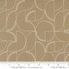 Image of Mira Echo Taupe quilting cotton fabric by Zen Chic for Moda Fabrics. Features a geometric pattern on a brown background. Cute Little Fabric Shop.