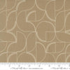 Image of Mira Echo Taupe quilting cotton fabric by Zen Chic for Moda Fabrics. Features a geometric pattern on a brown background. Cute Little Fabric Shop.