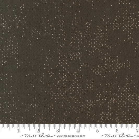 Image of Mira Spotted Raven quilting cotton fabric by Zen Chic for Moda Fabrics. Features printed texture on a brown background. Cute Little Fabric Shop.