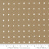 Image of Mira Pure Taupe quilting cotton fabric by Zen Chic for Moda Fabrics. Features polka dots on a brown background. Cute Little Fabric Shop.