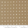 Image of Mira Pure Taupe quilting cotton fabric by Zen Chic for Moda Fabrics. Features polka dots on a brown background. Cute Little Fabric Shop.