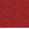 Image of Evergreen Wishes Text Red quilting cotton fabric by Traci Reed for Riley Blake Designs. Features words on a red background. Cute Little Fabric Shop.