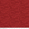 Image of Evergreen Wishes Text Red quilting cotton fabric by Traci Reed for Riley Blake Designs. Features words on a red background. Cute Little Fabric Shop.