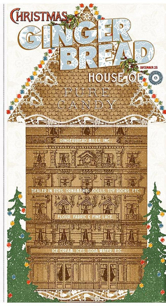SALE Gingerbread Gingerbread House Panel Christmas Fabric - P17840 - Riley Blake Quilting Cotton Fabric Licensed Product