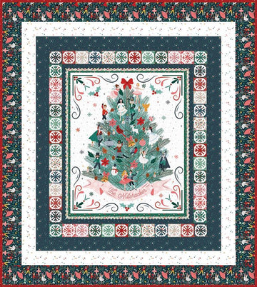 Decorate The Tree Panel Quilt Kit - Jennifer Long - Nutcracker Tradition - Blue colorway - Riley Blake - Fabric Kit -  Quilting Cotton
