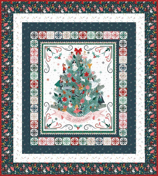 Decorate The Tree Panel Quilt Kit - Jennifer Long - Nutcracker Tradition - Blue colorway - Riley Blake - Fabric Kit -  Quilting Cotton