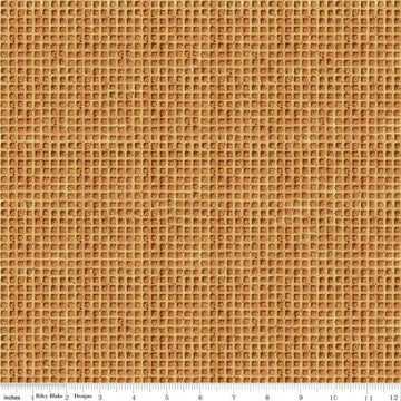 Image of Gingerbread Waffle Cone Gingersnap quilting cotton fabric by J. Wecker Frisch for Riley Blake Designs. Features checks on a brown background. Cute Little Fabric Shop.