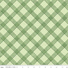 Image of Gingerbread Windowpane Plaid Green quilting cotton fabric by J. Wecker Frisch for Riley Blake Designs. Features plaid on a green background. Cute Little Fabric Shop.