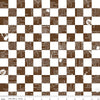 Image of Gingerbread Ingredients Check Brown quilting cotton fabric by J. Wecker Frisch for Riley Blake Designs. Features checks on a brown background. Cute Little Fabric Shop.