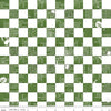 Image of Gingerbread Ingredients Check Green quilting cotton fabric by J. Wecker Frisch for Riley Blake Designs. Features checkers on a green background. Cute Little Fabric Shop.