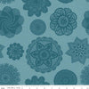 3-Yard Cut - Correspondence Doilies Capri Blue Floral Fabric - 108" Wide Quilt Back - WB17568 - Riley Blake Quilting Cotton Fabric