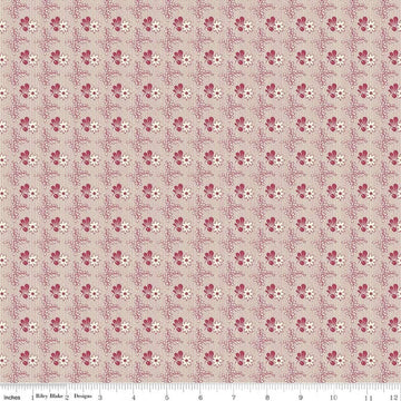 Image of Northanger Abbey Richard quilting cotton fabric by Official Licensed Product for Riley Blake Designs. Features flowers on a pink background. Cute Little Fabric Shop.