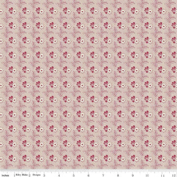Image of Northanger Abbey Richard quilting cotton fabric by Official Licensed Product for Riley Blake Designs. Features flowers on a pink background. Cute Little Fabric Shop.
