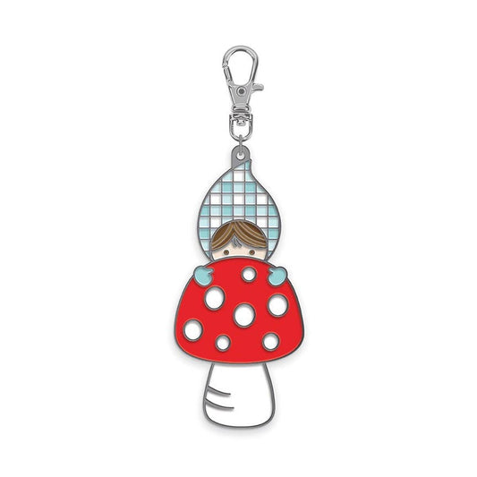 SALE Gnome Enamel Charm Cottage Core Charm - Riley Blake Zipper Pull