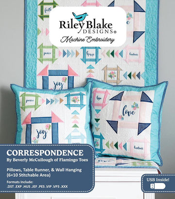 SALE Machine Embroidery Correspondence Projects PATTERN Multiple Designs - ME138COR25R4 - Riley Blake INSTRUCTIONS only