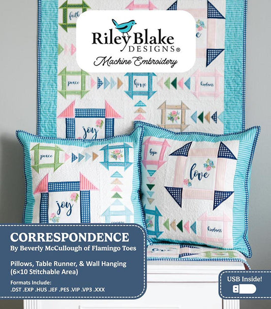 SALE Machine Embroidery Correspondence Projects PATTERN Multiple Designs - ME138COR25R4 - Riley Blake INSTRUCTIONS only