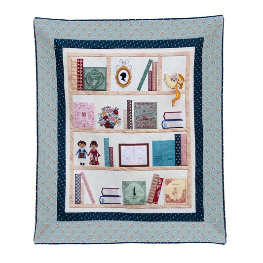 SALE Machine Embroidery Jane Austen Library Quilt Kit - KTME-36485 - Riley Blake Quilting Cotton Fabric