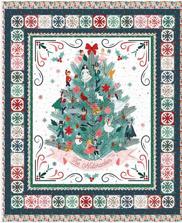 Nutcracker Tradition Decorate the Tree Panel Christmas Fabric - PD17678 - Riley Blake Quilting Cotton Fabric