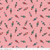Image of Nutcracker Tradition Nutcracker Toss Sugar quilting cotton fabric by Jennifer Long for Riley Blake Designs. Features nutcrackers on a pink background. Cute Little Fabric Shop.