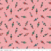 Image of Nutcracker Tradition Nutcracker Toss Sugar quilting cotton fabric by Jennifer Long for Riley Blake Designs. Features nutcrackers on a pink background. Cute Little Fabric Shop.