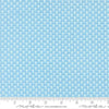 Image of A Cat Named Stitch June Sky quilting cotton fabric by Camille Roskelley for Riley Blake Designs. Features flowers on a blue background. Cute Little Fabric Shop.