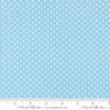 Image of A Cat Named Stitch June Sky quilting cotton fabric by Camille Roskelley for Riley Blake Designs. Features flowers on a blue background. Cute Little Fabric Shop.