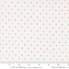Image of A Cat Named Stitch Cosmo Cream Blush quilting cotton fabric by Camille Roskelley for Riley Blake Designs. Features polka dot square on a cream background. Cute Little Fabric Shop.