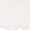 Image of A Cat Named Stitch Cosmo Cream Blush quilting cotton fabric by Camille Roskelley for Riley Blake Designs. Features polka dot square on a cream background. Cute Little Fabric Shop.