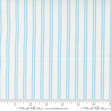 Image of A Cat Named Stitch Stripes Cream Sky quilting cotton fabric by Camille Roskelley for Riley Blake Designs. Features stripes on a cream background. Cute Little Fabric Shop.