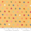 Image of Fieldrush Poppy Sunshine quilting cotton fabric by Basic Grey for Moda Fabrics. Features dots on a yellow background. Cute Little Fabric Shop.
