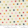 Image of Fieldrush Poppy Opal quilting cotton fabric by Basic Grey for Moda Fabrics. Features dots on a cream background. Cute Little Fabric Shop.