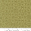 Image of Fieldrush Jasmine Moss quilting cotton fabric by Basic Grey for Moda Fabrics. Features flowers on a green background. Cute Little Fabric Shop.