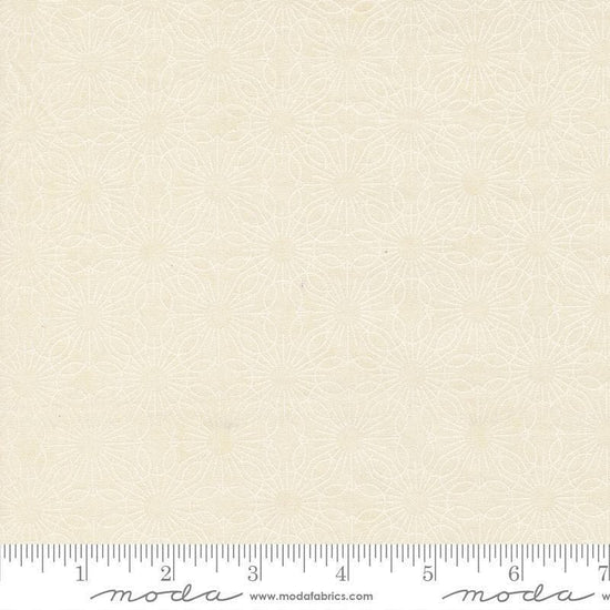 Image of Fieldrush Jasmine Opal quilting cotton fabric by Basic Grey for Moda Fabrics. Features flowers on a cream background. Cute Little Fabric Shop.