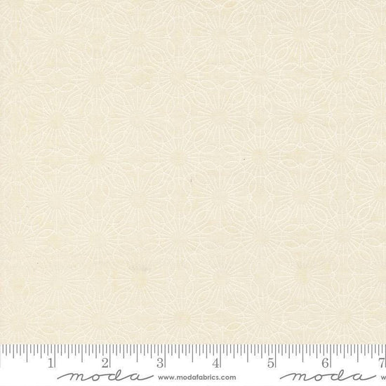 Image of Fieldrush Jasmine Opal quilting cotton fabric by Basic Grey for Moda Fabrics. Features flowers on a cream background. Cute Little Fabric Shop.