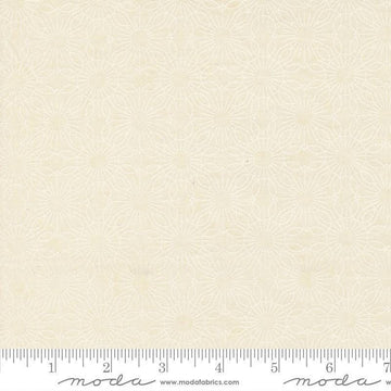 Image of Fieldrush Jasmine Opal quilting cotton fabric by Basic Grey for Moda Fabrics. Features flowers on a cream background. Cute Little Fabric Shop.