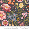 Image of Fieldrush Covent Portobello quilting cotton fabric by Basic Grey for Moda Fabrics. Features flowers on a blue background. Cute Little Fabric Shop.