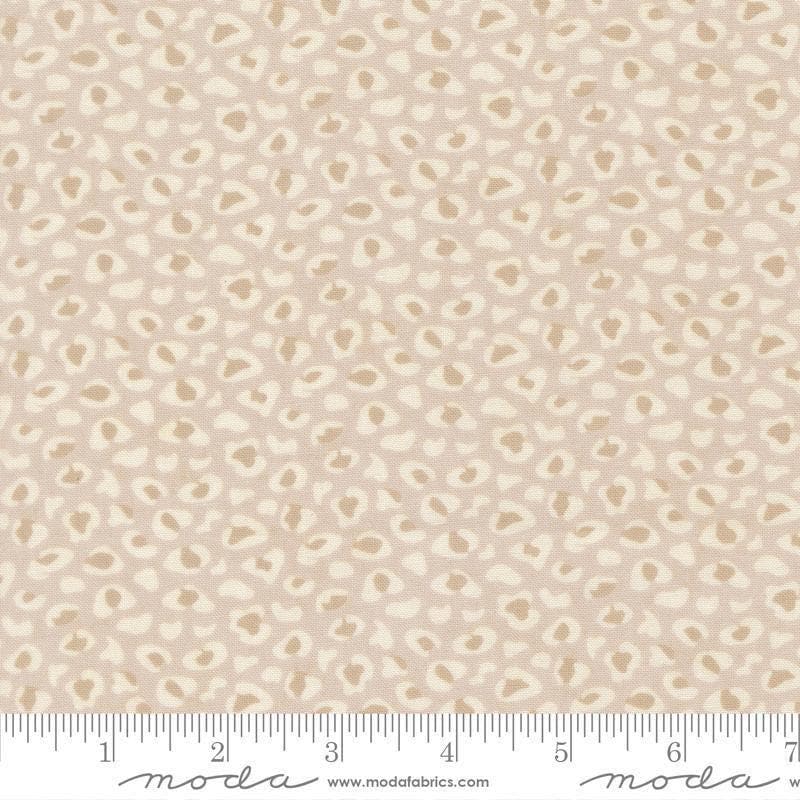 Image of Fieldrush Wild Flower Opal quilting cotton fabric by Basic Grey for Moda Fabrics. Features leopard print on a cream background. Cute Little Fabric Shop.