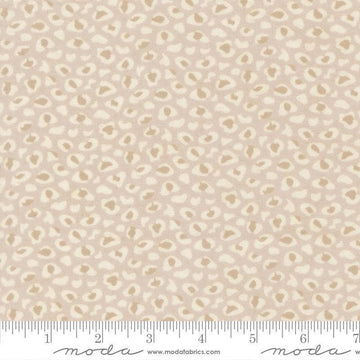 Image of Fieldrush Wild Flower Opal quilting cotton fabric by Basic Grey for Moda Fabrics. Features leopard print on a cream background. Cute Little Fabric Shop.