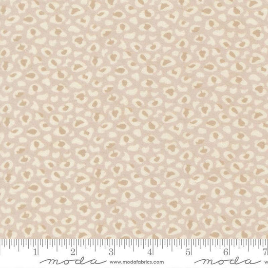 Image of Fieldrush Wild Flower Opal quilting cotton fabric by Basic Grey for Moda Fabrics. Features leopard print on a cream background. Cute Little Fabric Shop.