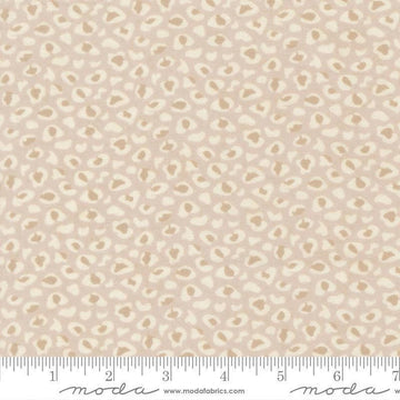 Image of Fieldrush Wild Flower Opal quilting cotton fabric by Basic Grey for Moda Fabrics. Features leopard print on a cream background. Cute Little Fabric Shop.