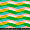 Image of Poolside Too Waves Tropic quilting cotton fabric by Ruby Star Society for Moda Fabrics. Features stripes on a green background. Cute Little Fabric Shop.