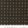Image of Mira Pure Raven quilting cotton fabric by Zen Chic for Moda Fabrics. Features polka dots on a brown background. Cute Little Fabric Shop.