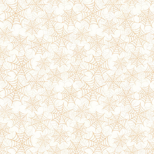 Jeepers Creepers Spiderwebs Cream Halloween Fabric - 31017 - QT Fabrics Quilting Cotton Fabric