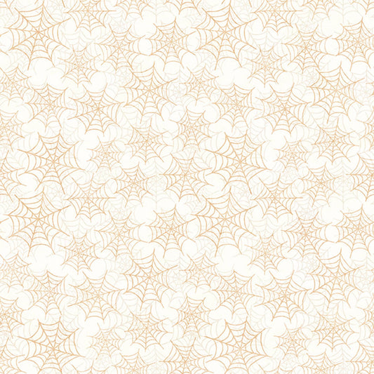 Jeepers Creepers Spiderwebs Cream Halloween Fabric - 31017 - QT Fabrics Quilting Cotton Fabric
