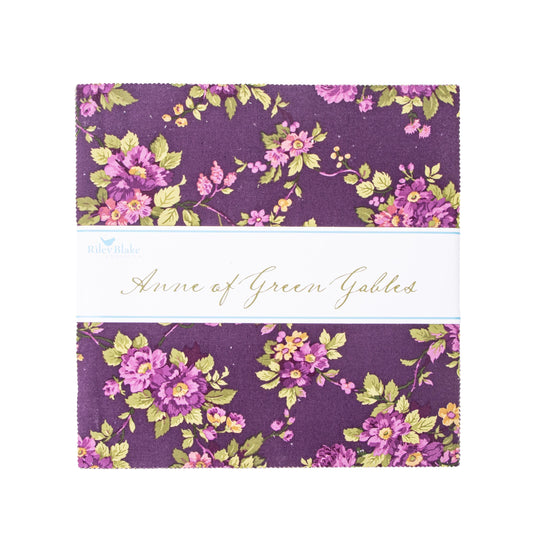 Anne of Green Gables 10" Stacker Floral Fabric - 10-13850-42 - 42-Piece Precut - Riley Blake Quilting Cotton Fabric Licensed Product