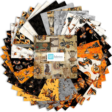Jeepers Creepers Layer Cake Halloween Fabric - 10SQ JPCP 6PKP - 42-Piece Precut - QT Fabrics Quilting Cotton Fabric