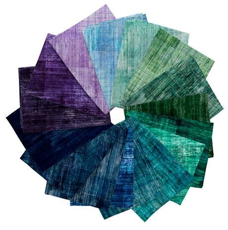 SALE Into The Woods Fat Quarter Bundle Printed Texture Fabric - FATQU InWD 3PKC - 16-Piece Precut - QT Fabrics Quilting Cotton Fabric
